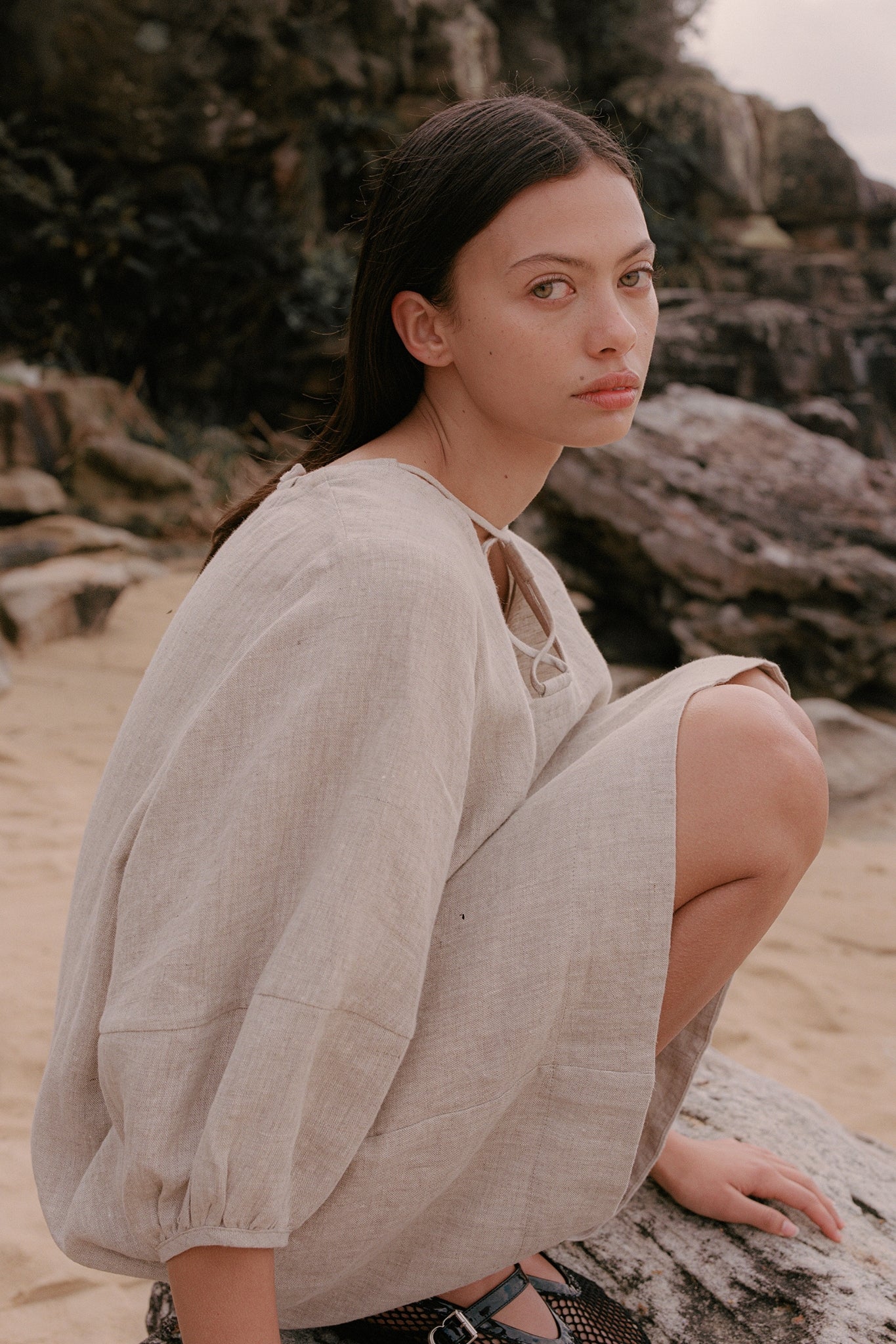 Lunie Dress - Birch Linen