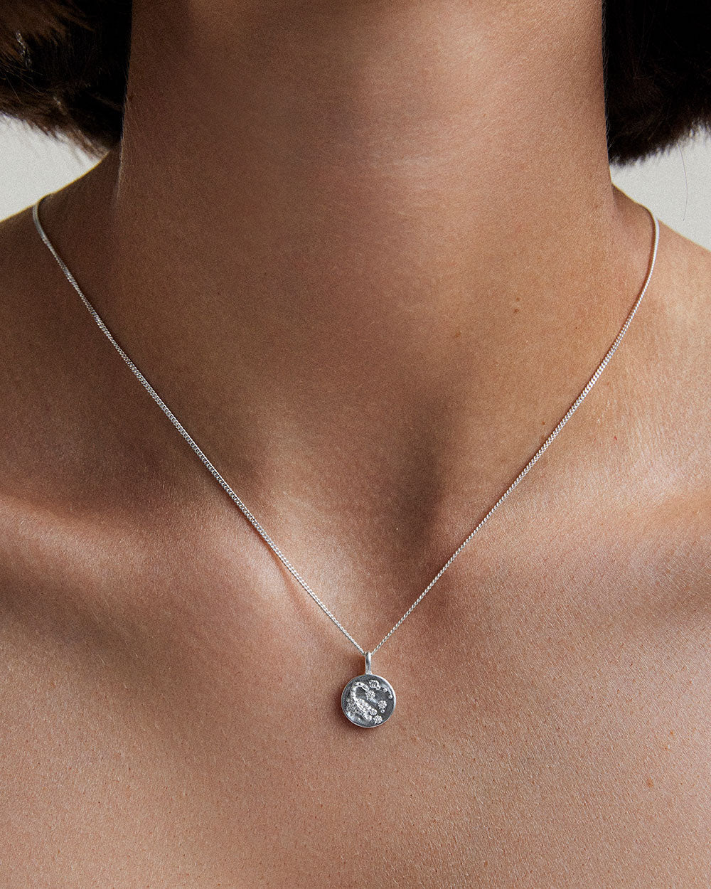 Scorpio Petite Zodiac Necklace - Silver