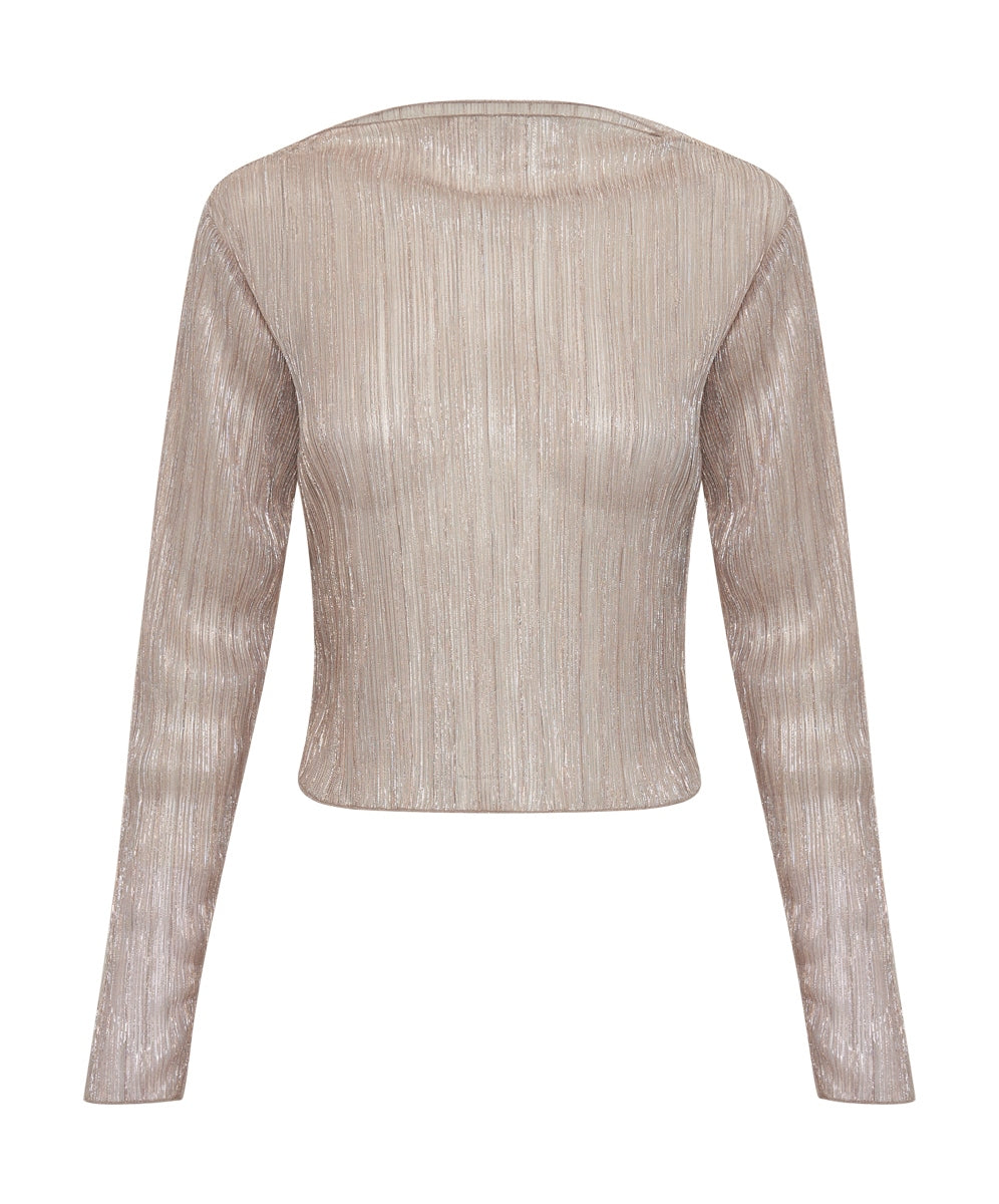 Celestial Rose Plisse Longsleeve Top
