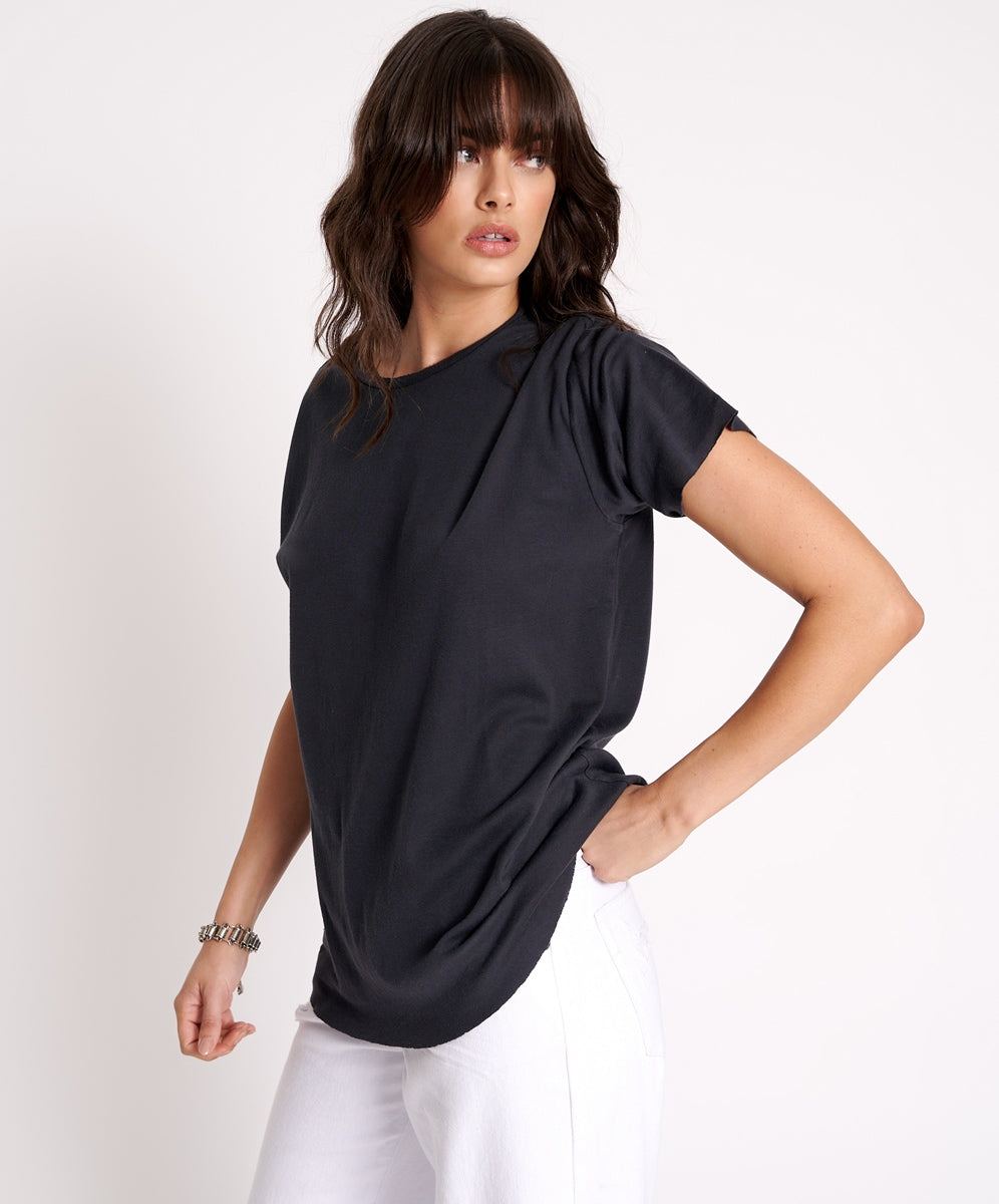 Black Stone Ribbed Unisex Tee - Black Stone