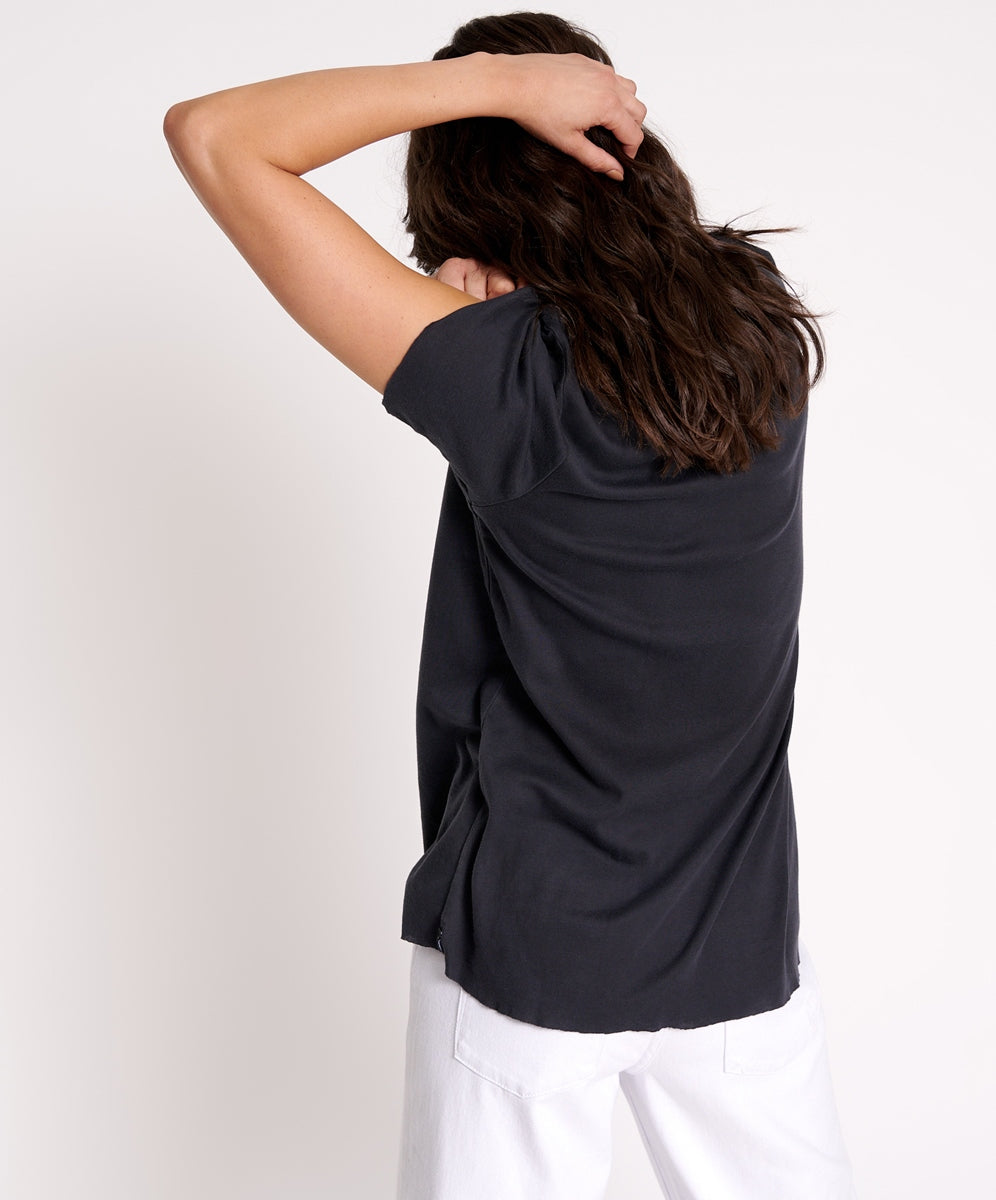 Black Stone Ribbed Unisex Tee - Black Stone