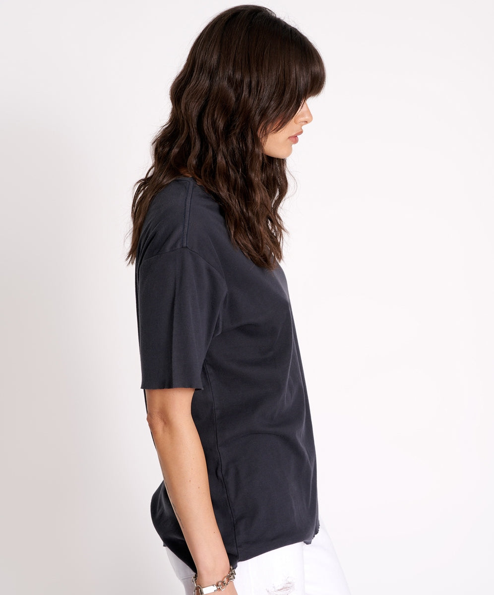 Black Stone Ribbed Unisex Tee - Black Stone