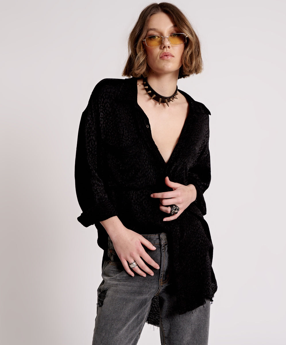 Dirty Angel Longline Shirt - Black