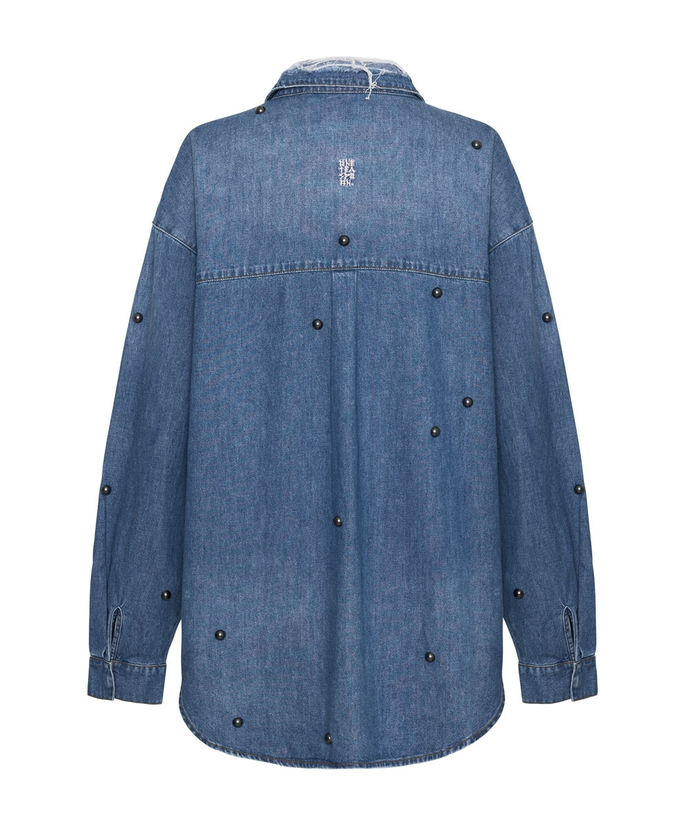 Bay Blue Studded Curtis Denim Shirt