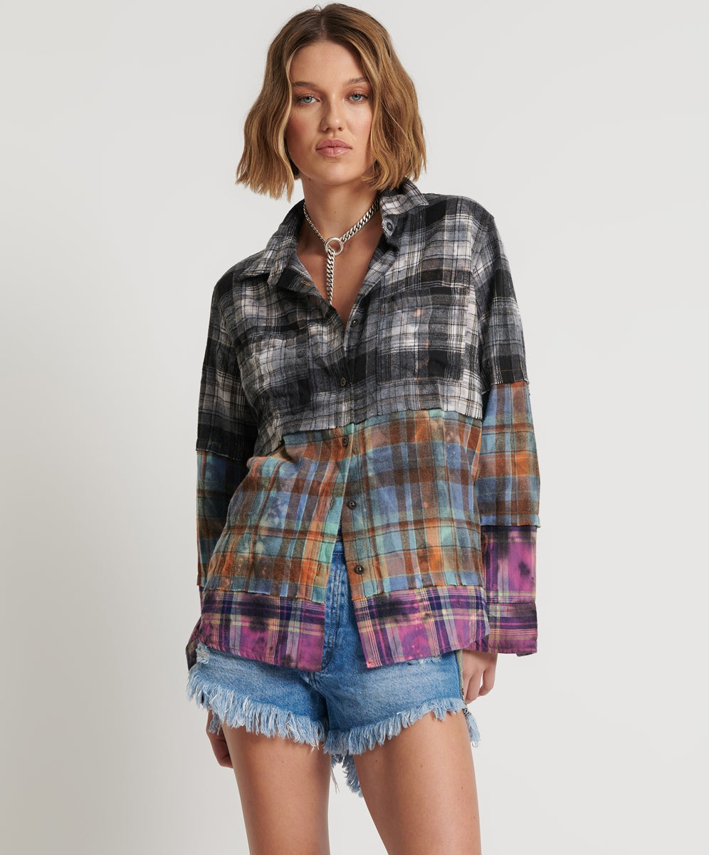 Mixed Flannel Shirt