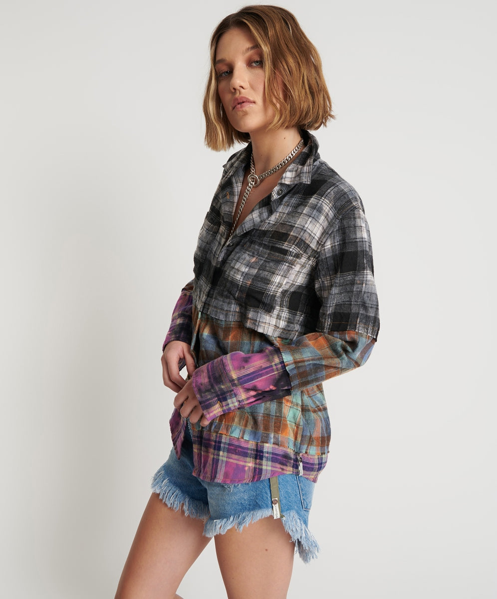 Mixed Flannel Shirt