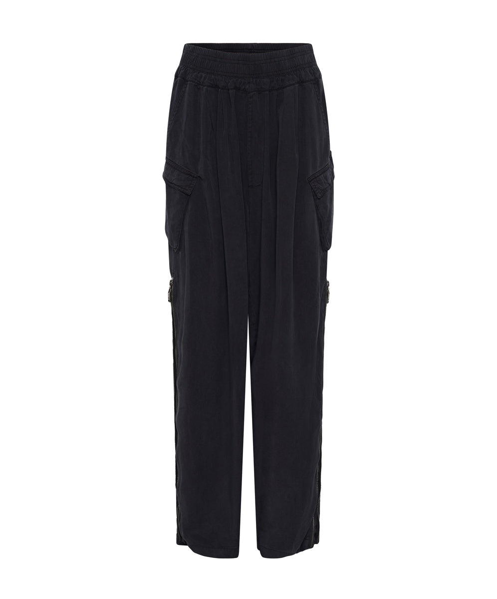 Charcoal Tencel Parachute Pants - Charcoal