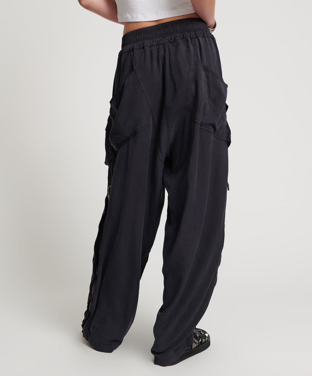 Charcoal Tencel Parachute Pants - Charcoal