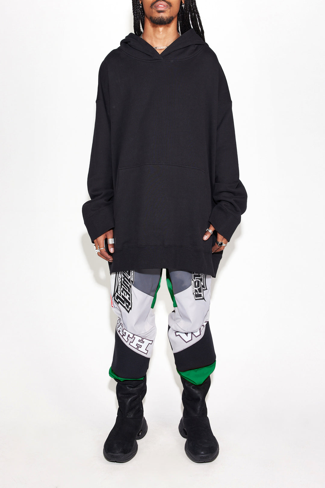 Puff Paint Moto-X Logo Giant Hood - Black