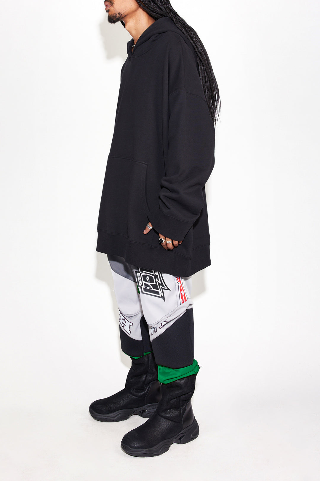 Puff Paint Moto-X Logo Giant Hood - Black