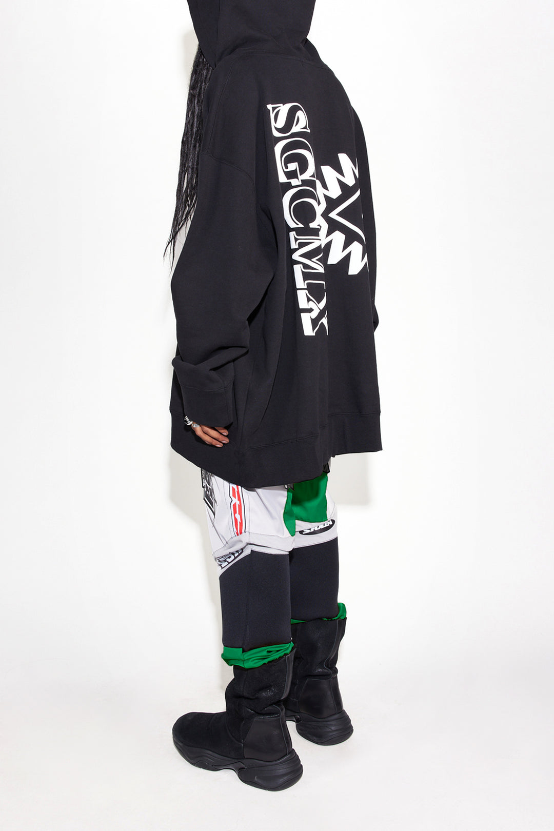 Puff Paint Moto-X Logo Giant Hood - Black