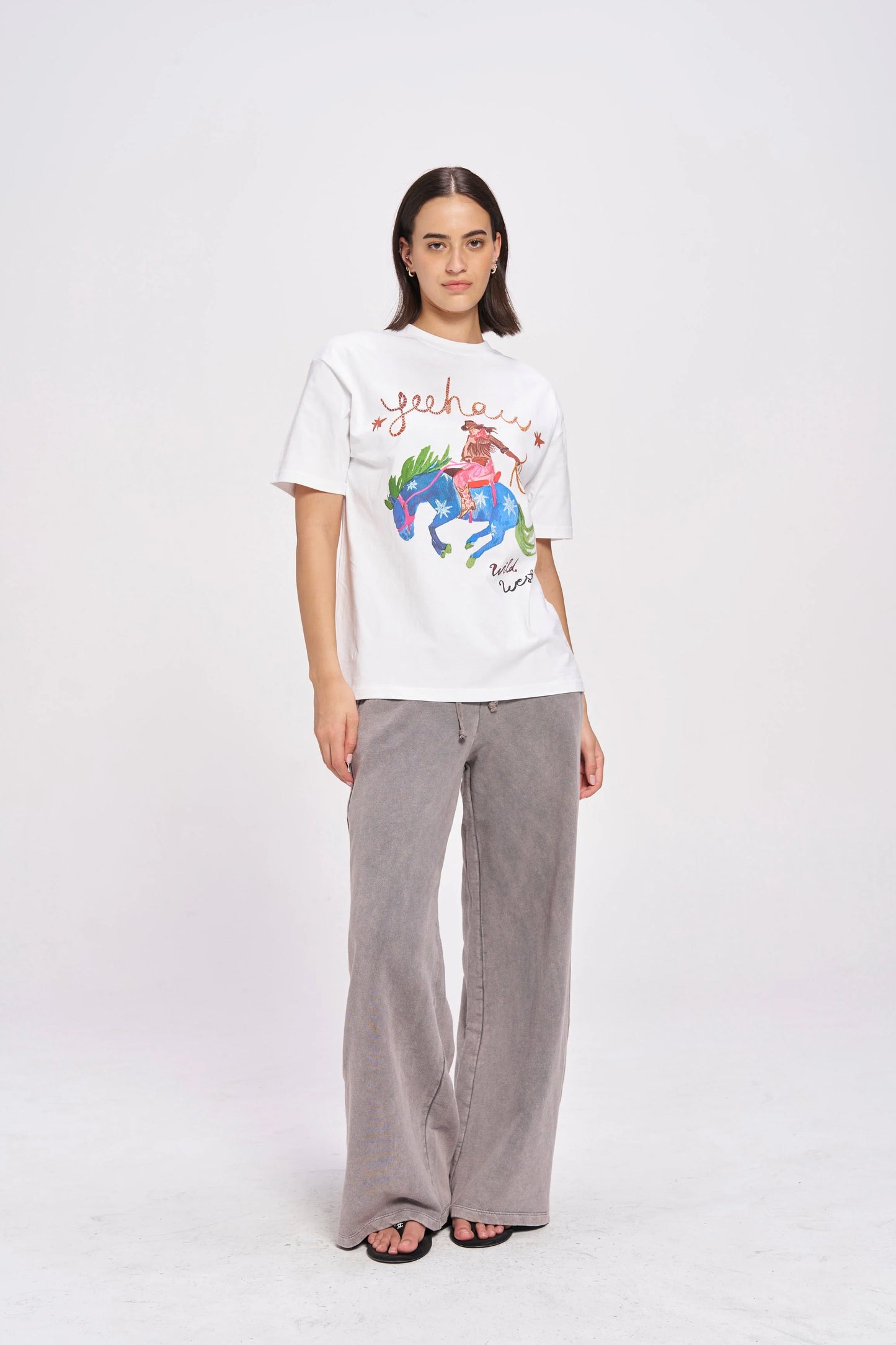 Yee Haw Oversize Tee - White