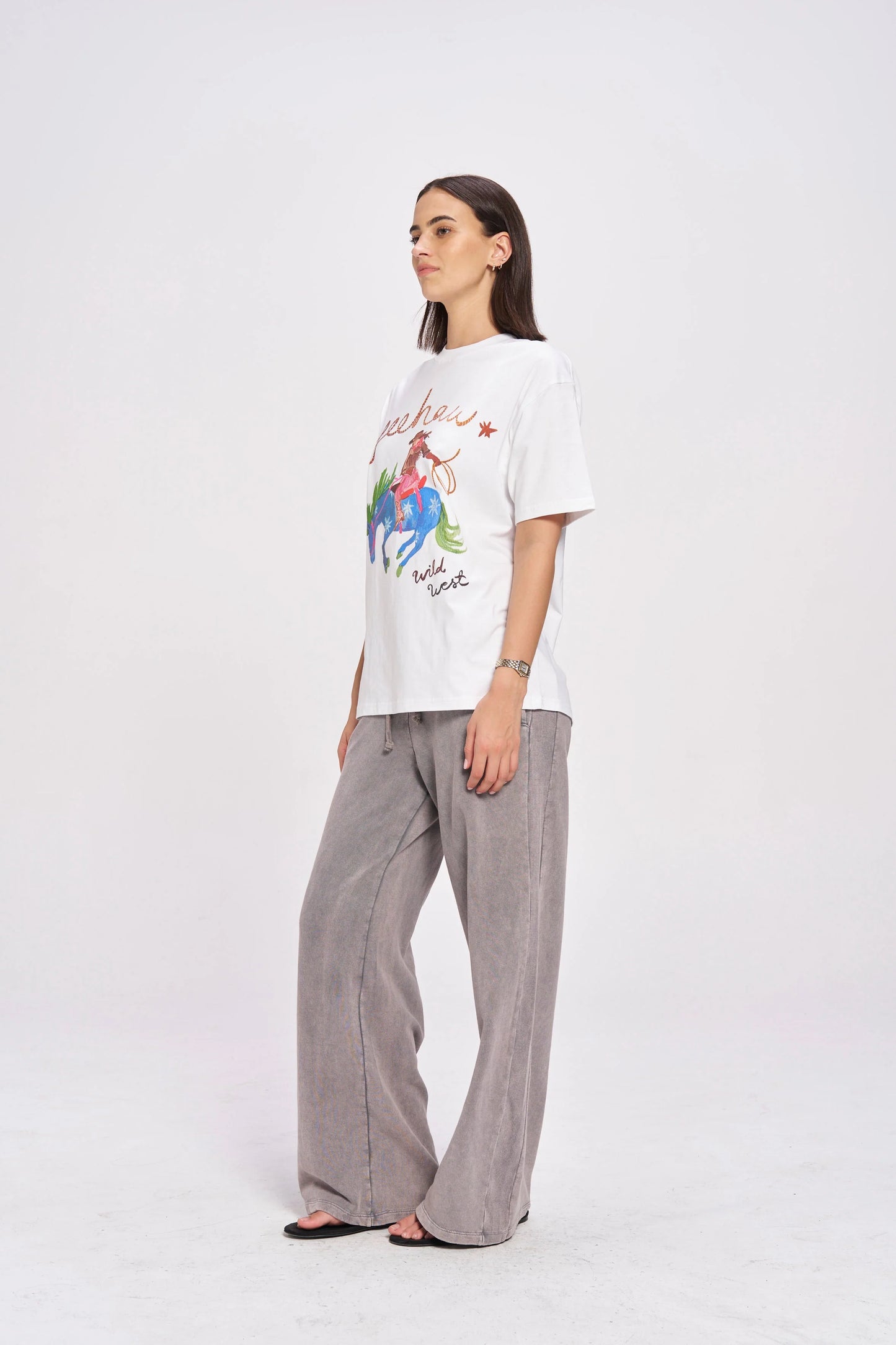 Yee Haw Oversize Tee - White