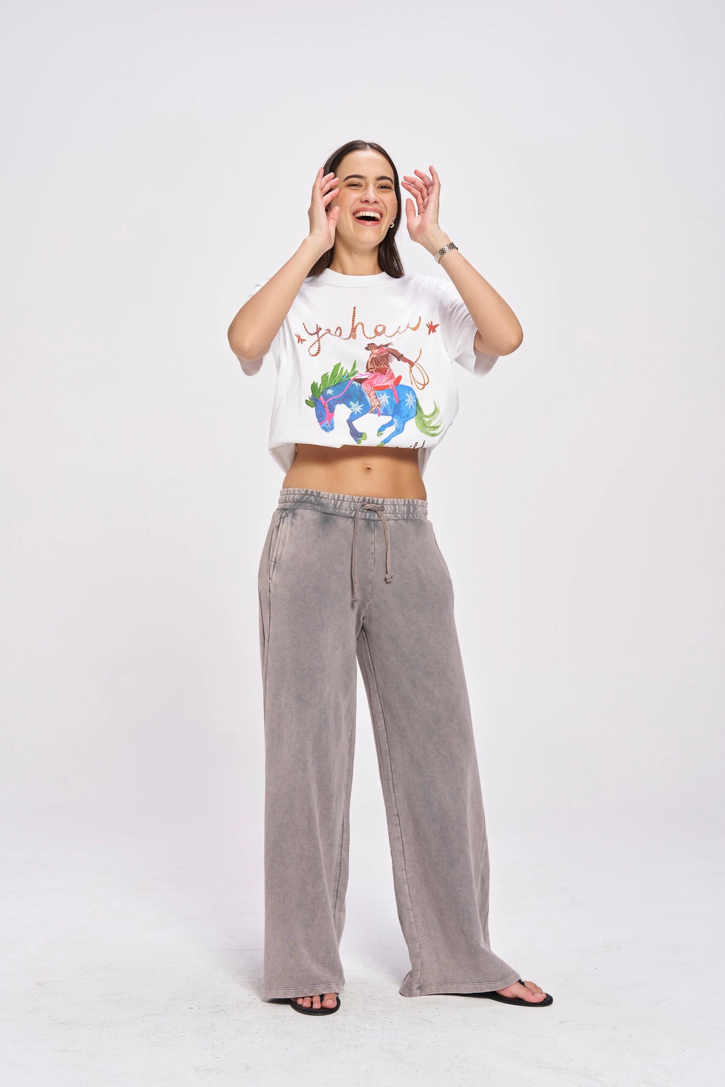Yee Haw Oversize Tee - White