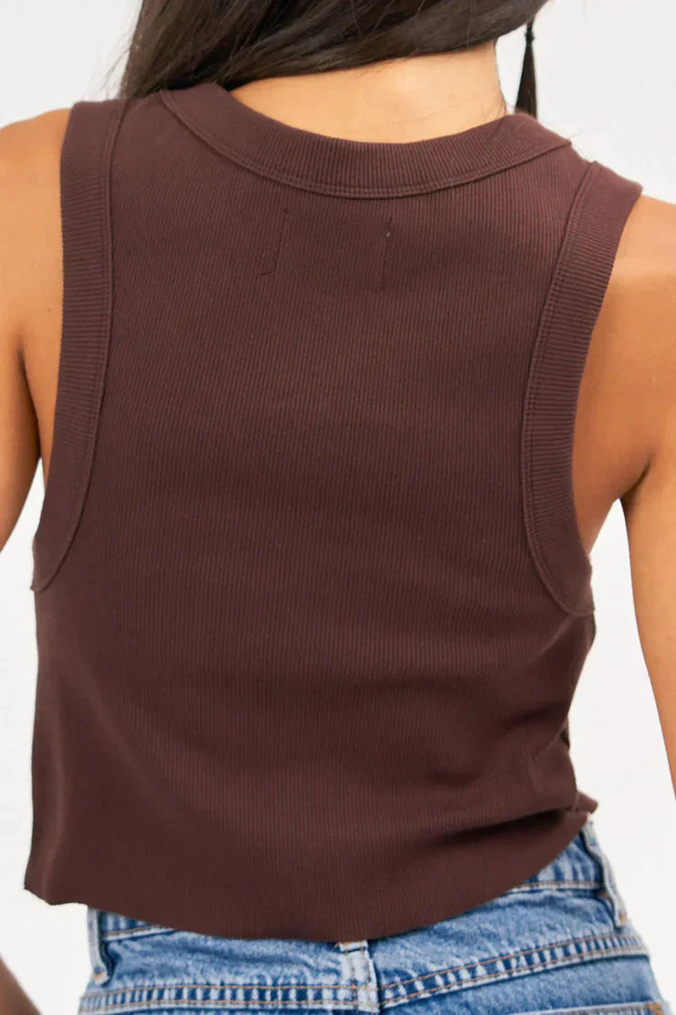 A Heather Singlet - Coffee