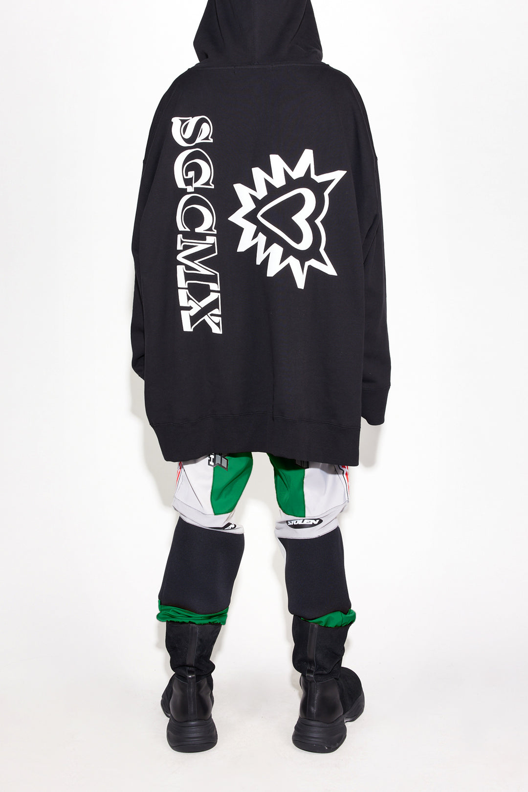 Puff Paint Moto-X Logo Giant Hood - Black