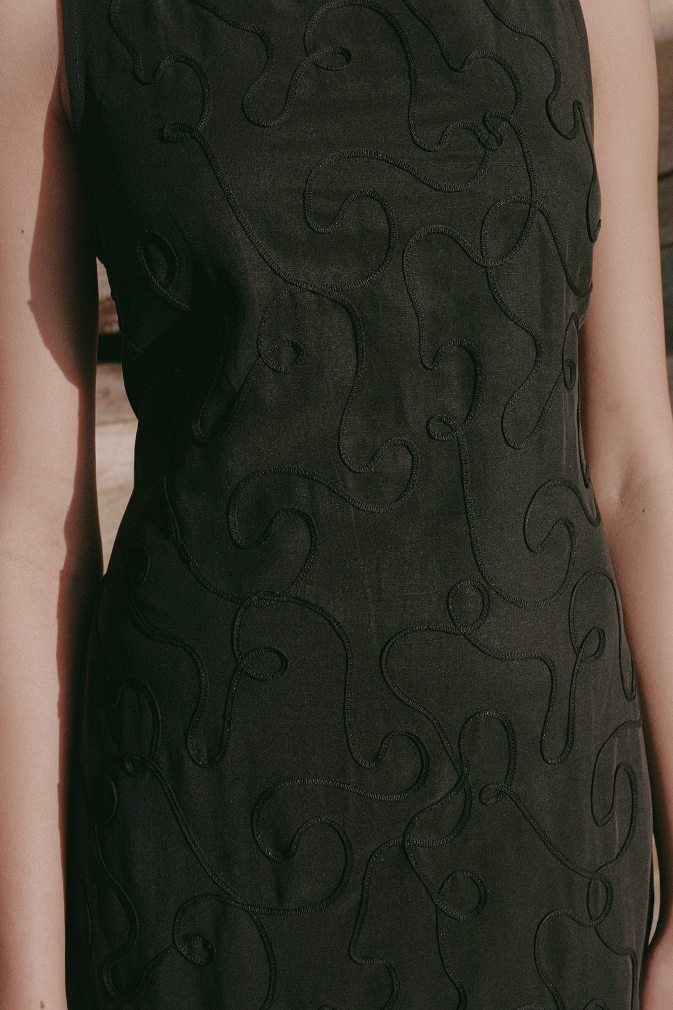 Rose Dress - Black Tencil/Linen