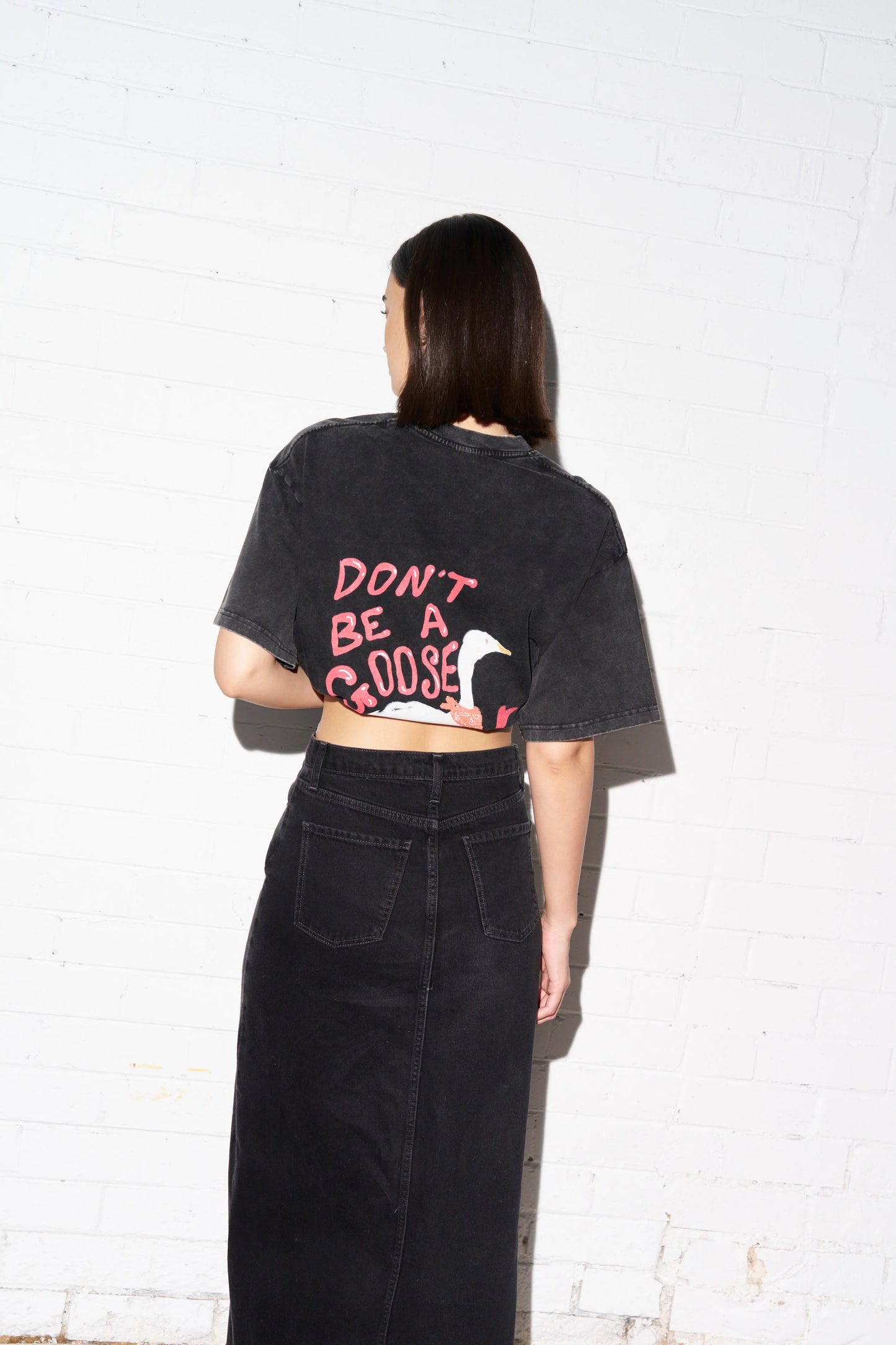Dont Be A Goose Oversize Tee - Black