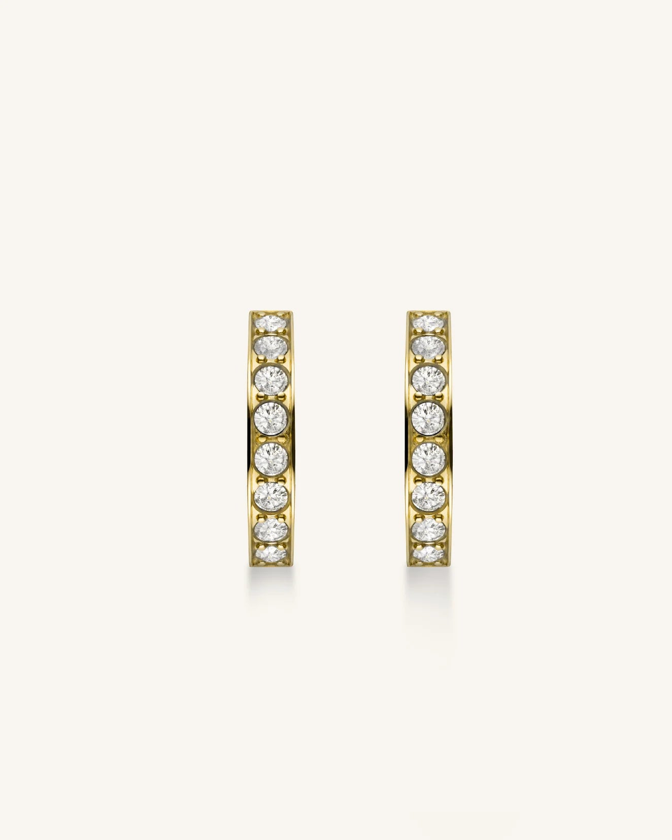 Crystal Hoops - Gold - J571