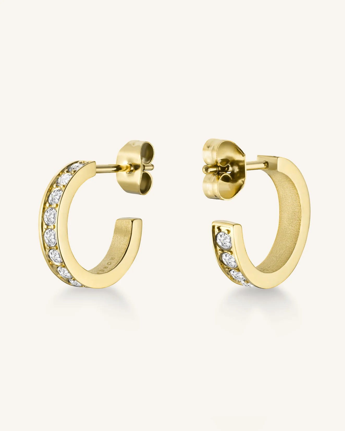 Crystal Hoops - Gold - J571