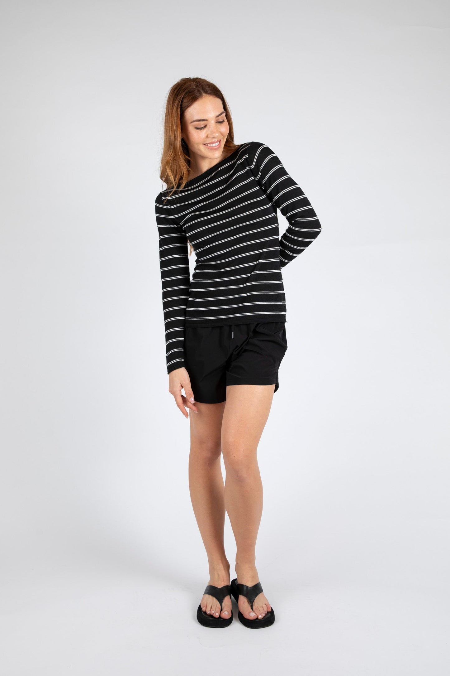 Boater Knit - Black Stripe