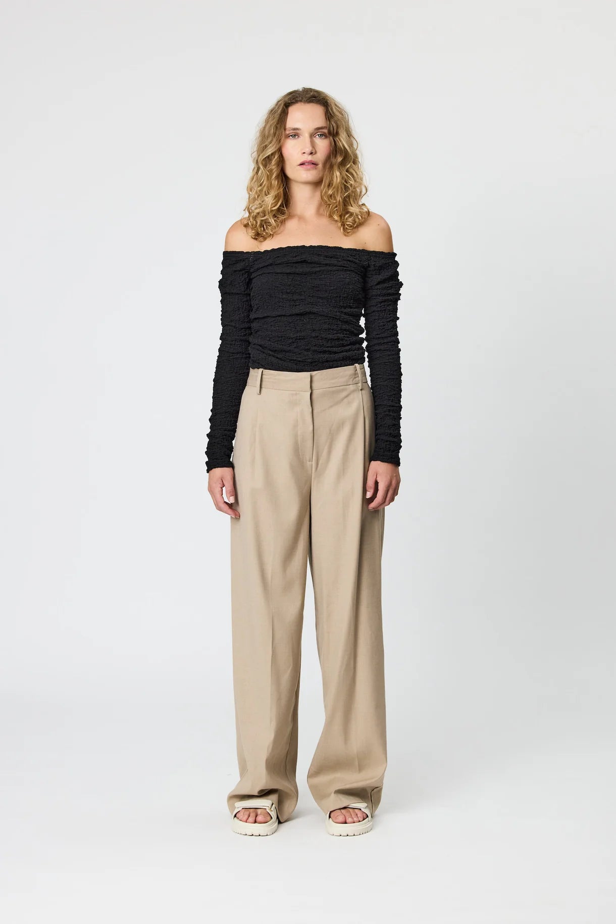 Evie Tailored Pants - Oat