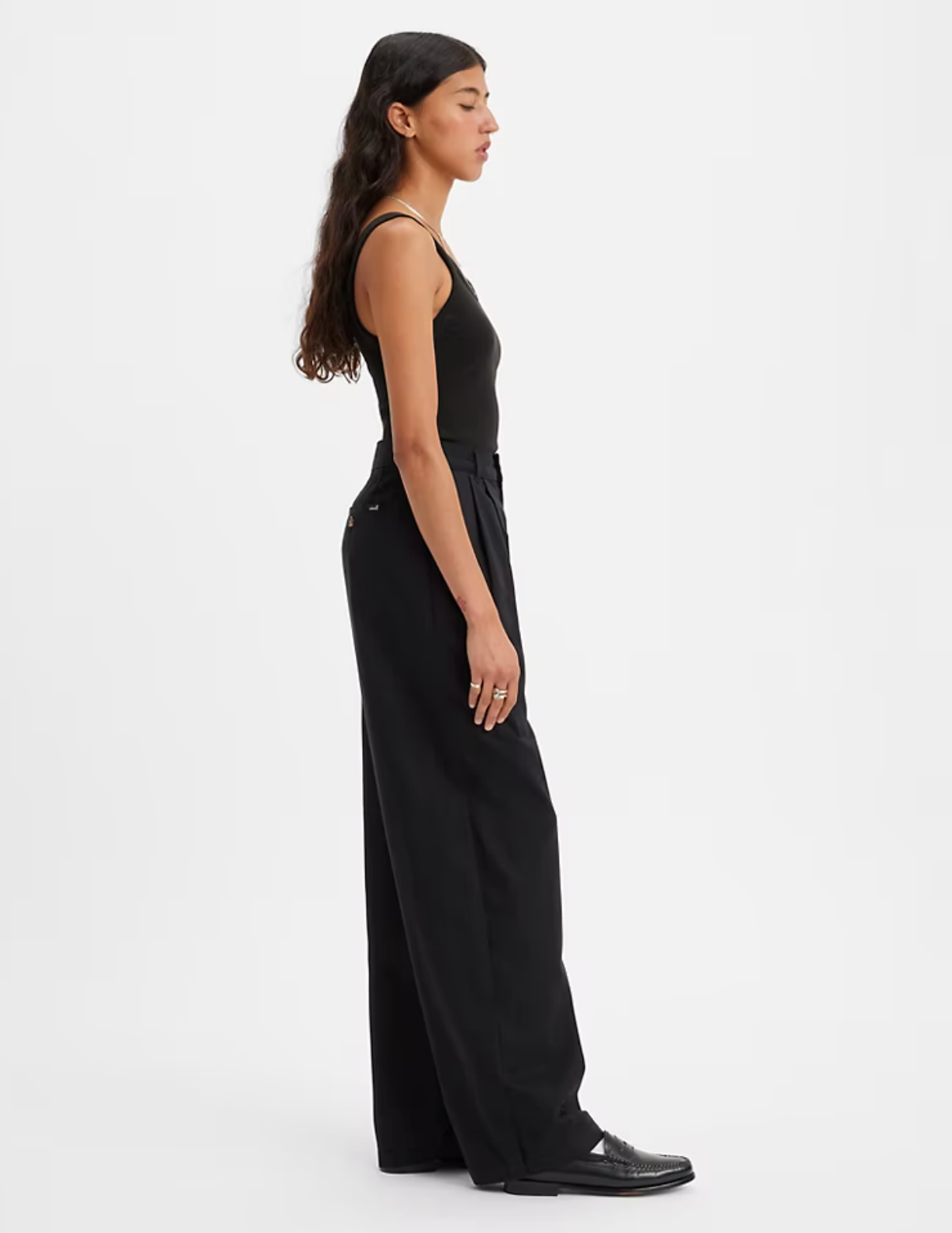 Pleated Baggy Trouser - Caviar (Black)