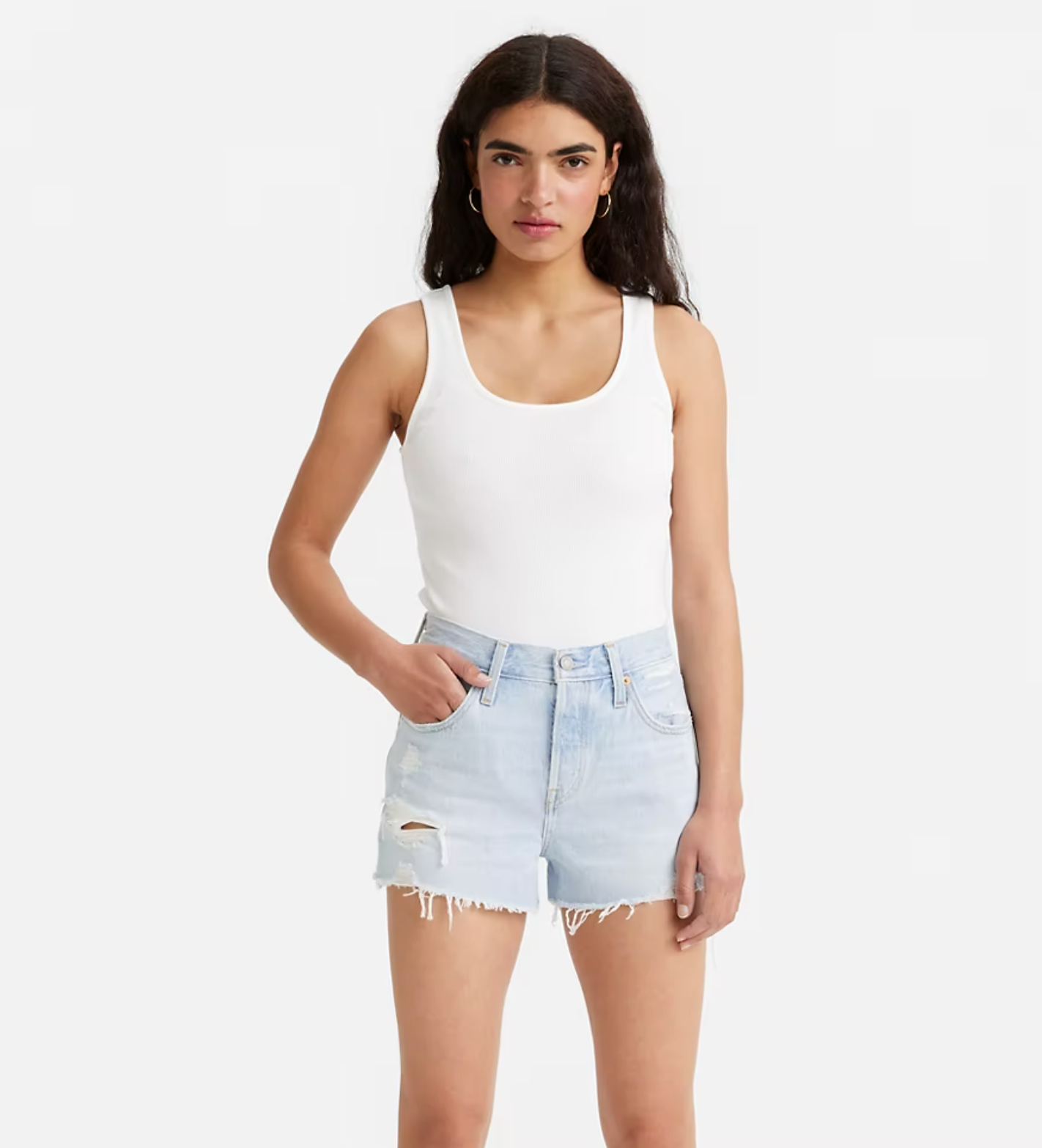 Essential Rib Tank - White