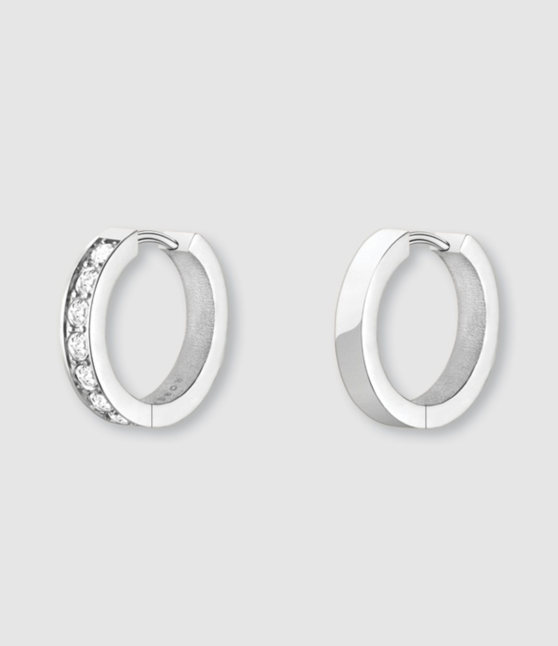 Crystal Hoops - Silver J572