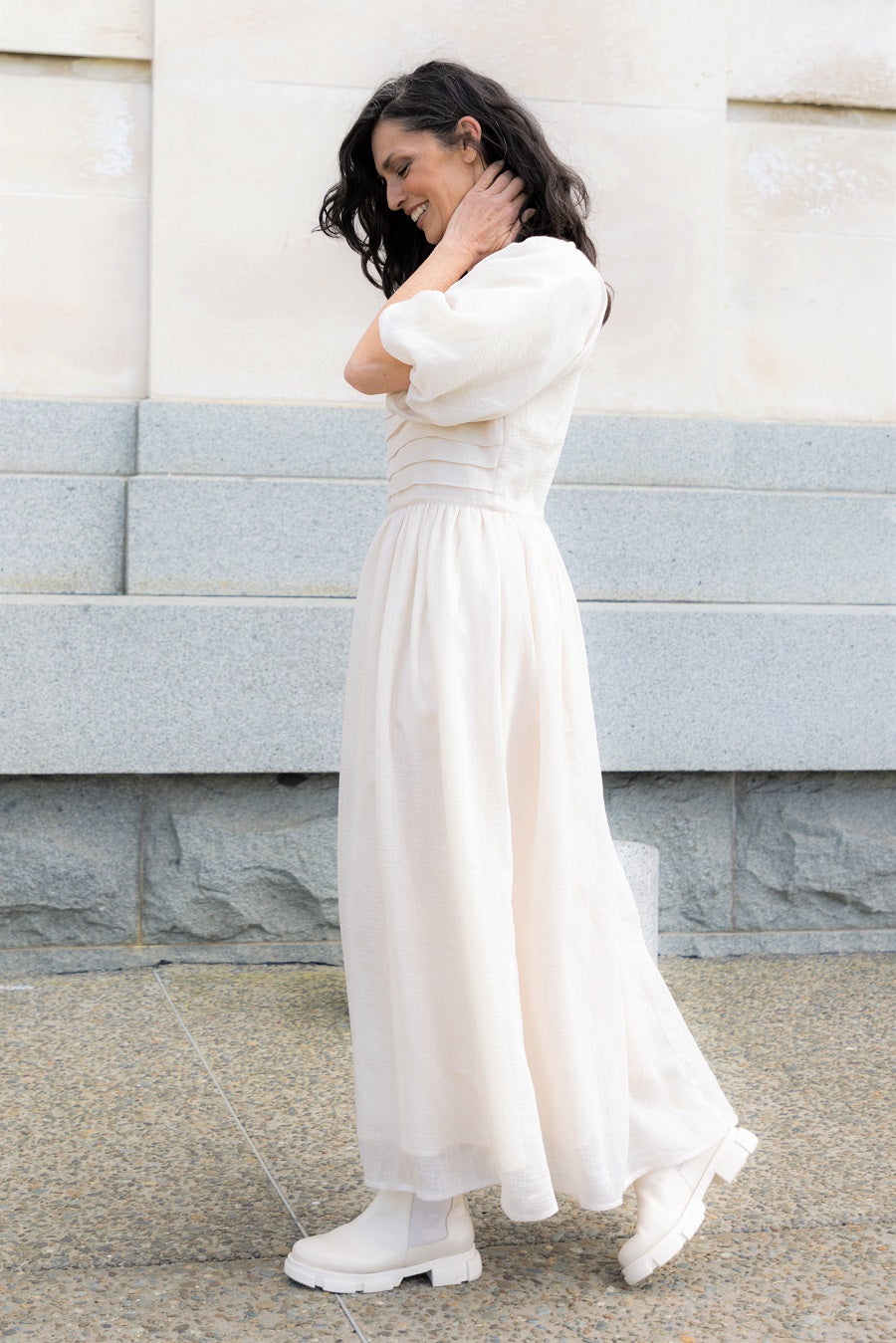 Bluff Midi Dress - Oyster