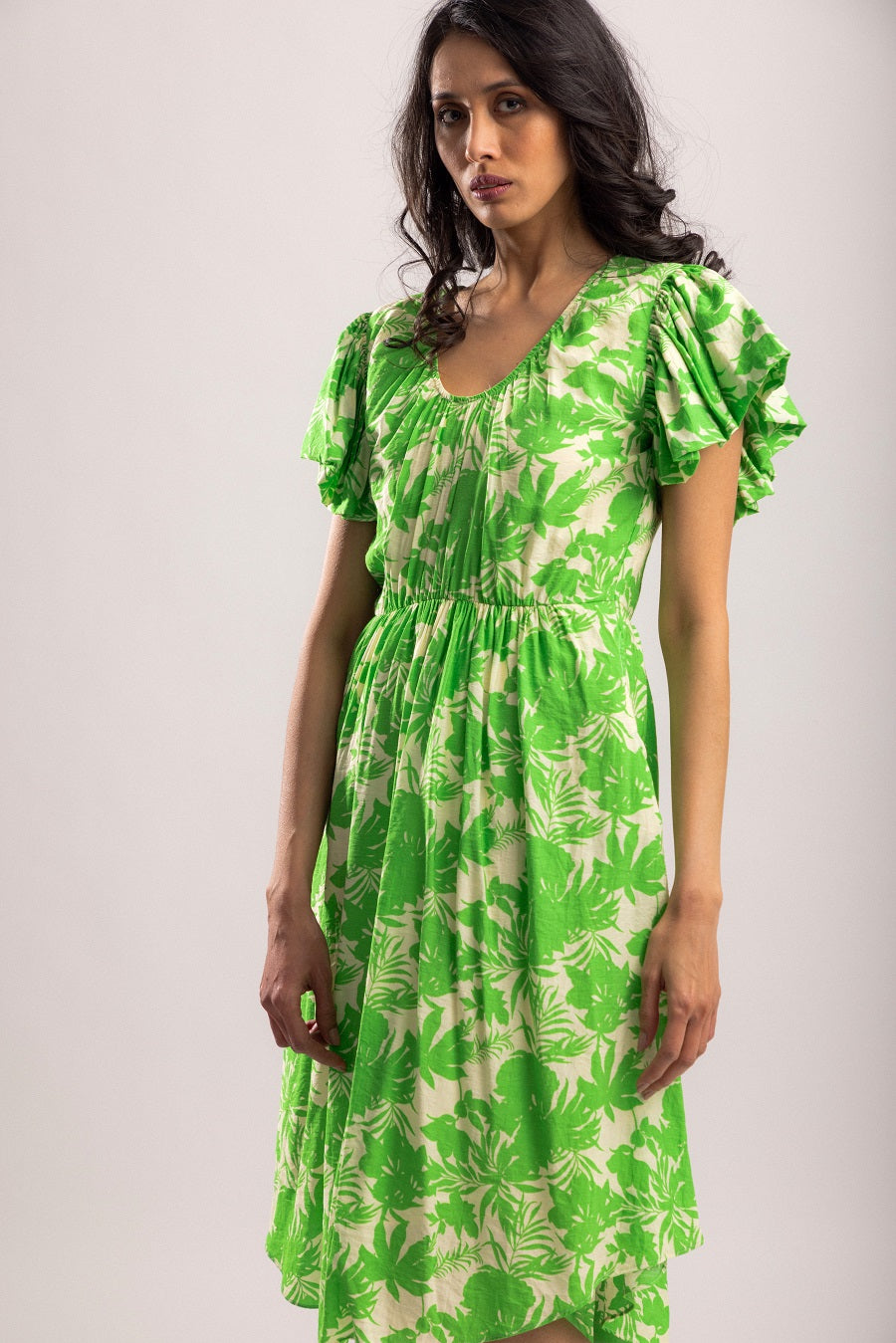 Monterey Midi Dress - Green Palm