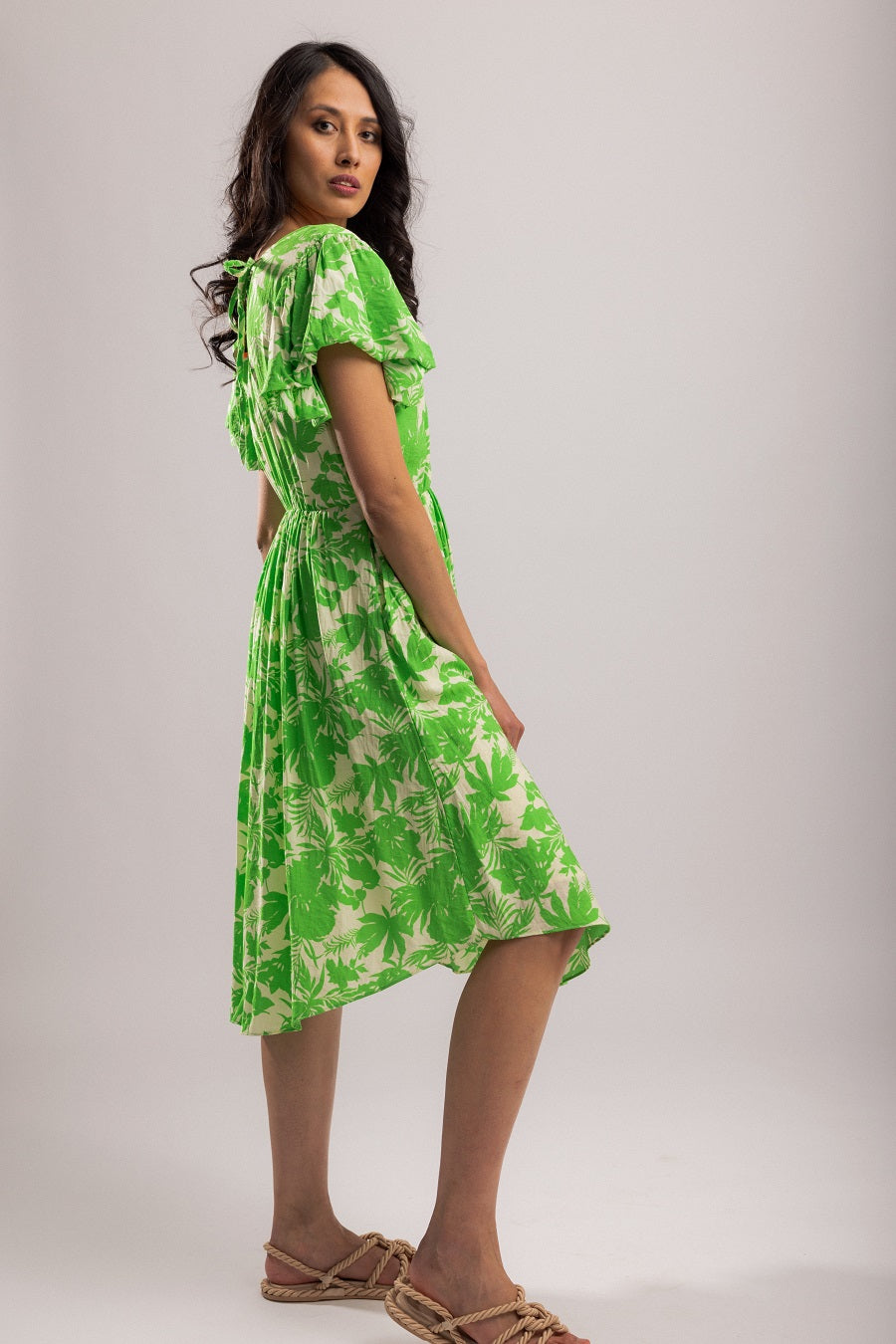 Monterey Midi Dress - Green Palm
