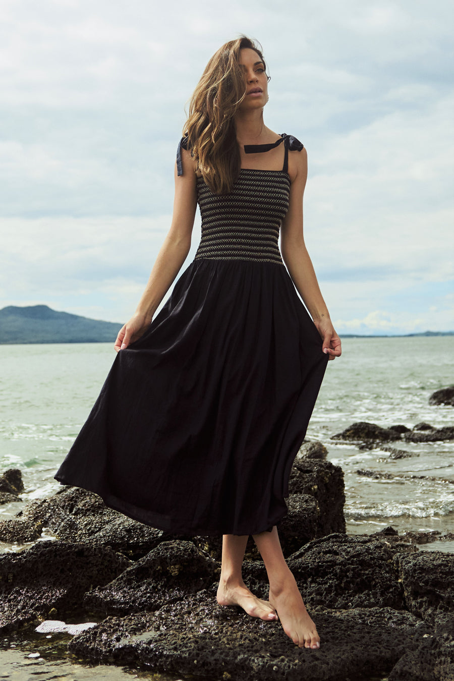 Shoal Midi Dress - Navy