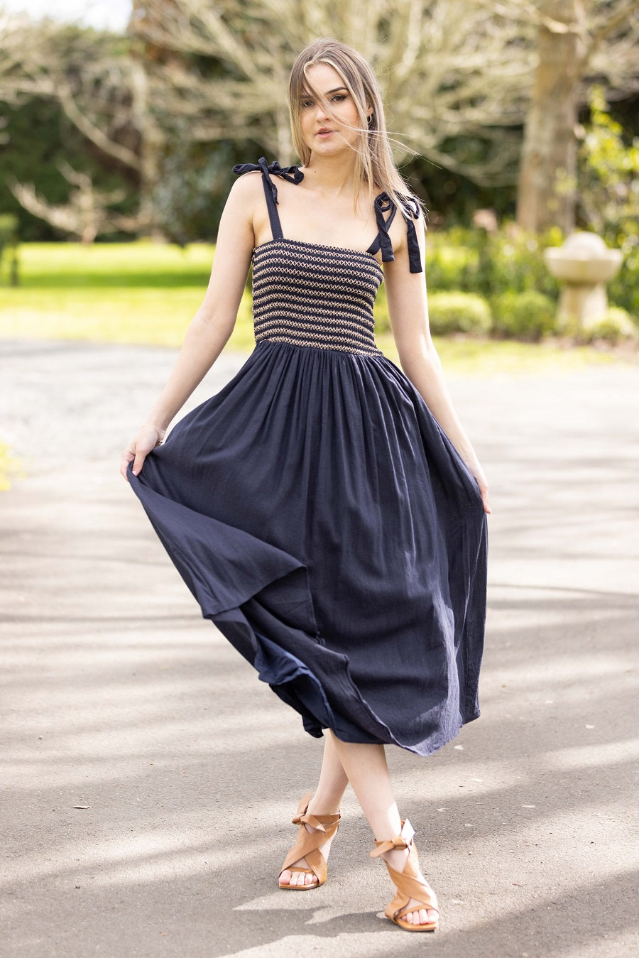 Shoal Midi Dress - Navy