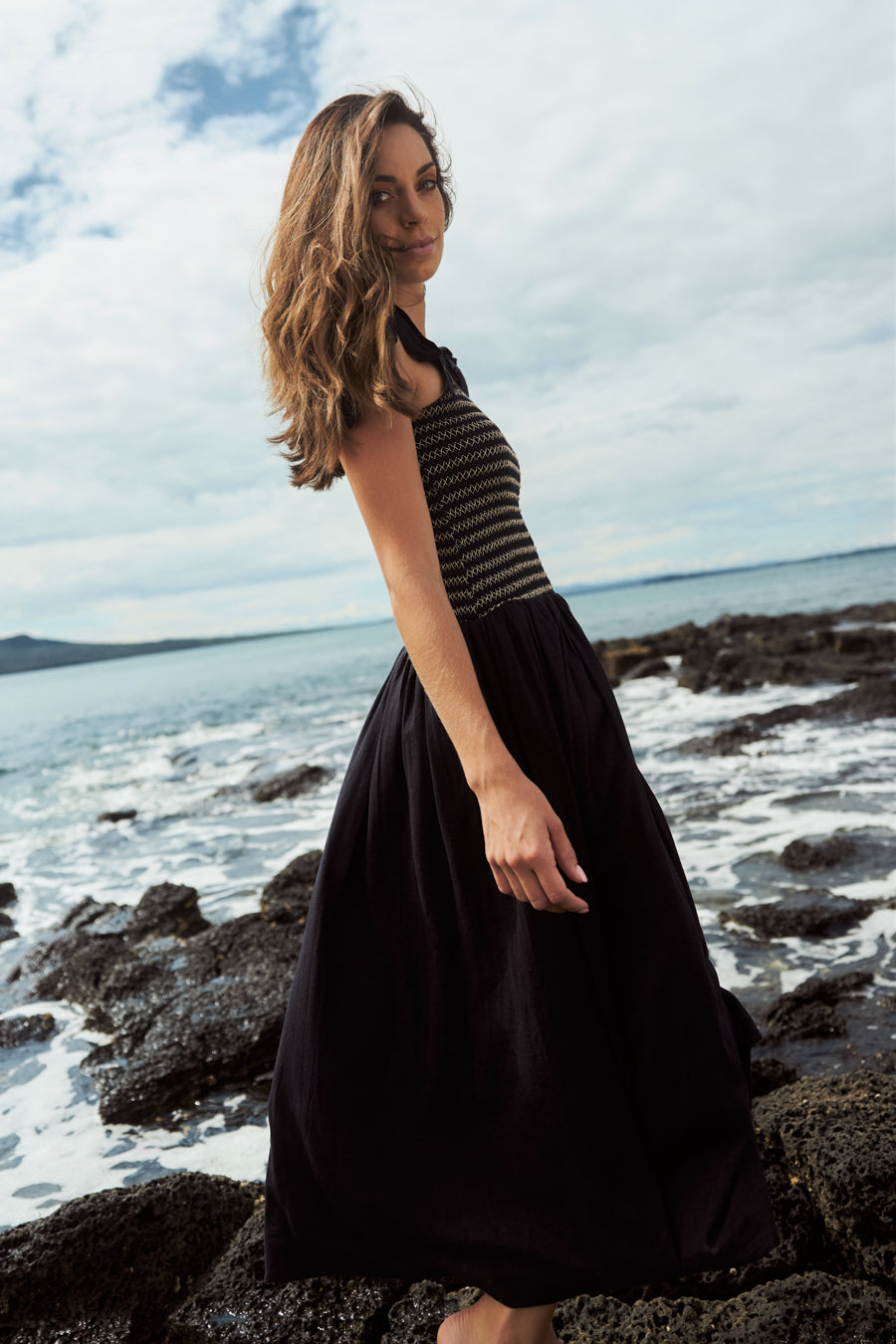 Shoal Midi Dress - Navy