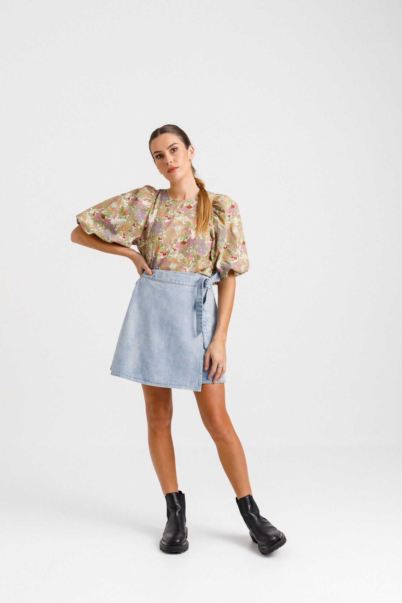 Lib Skirt - Stone Wash Denim