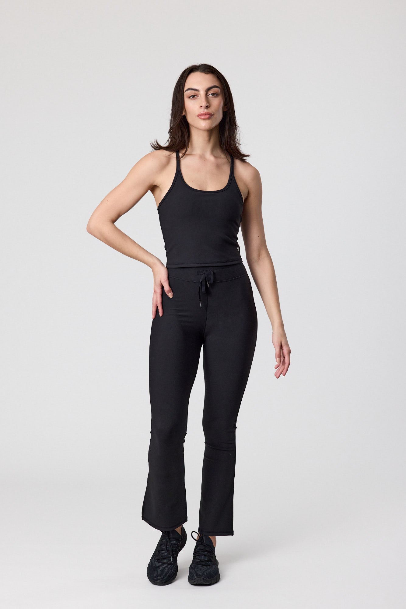 Mini Rib Split leggings - Black