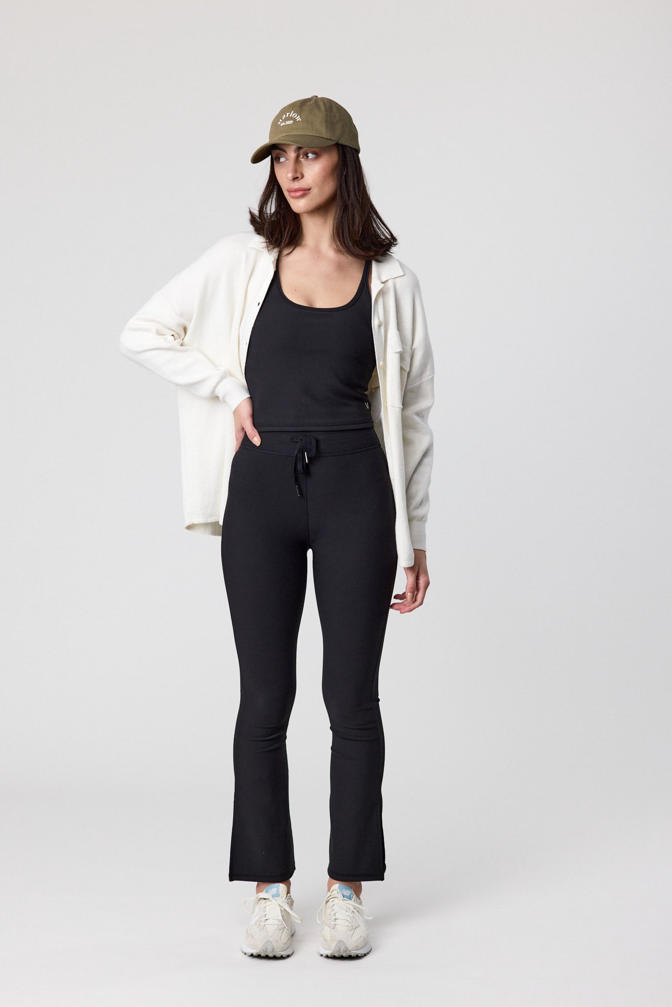 Mini Rib Split leggings - Black
