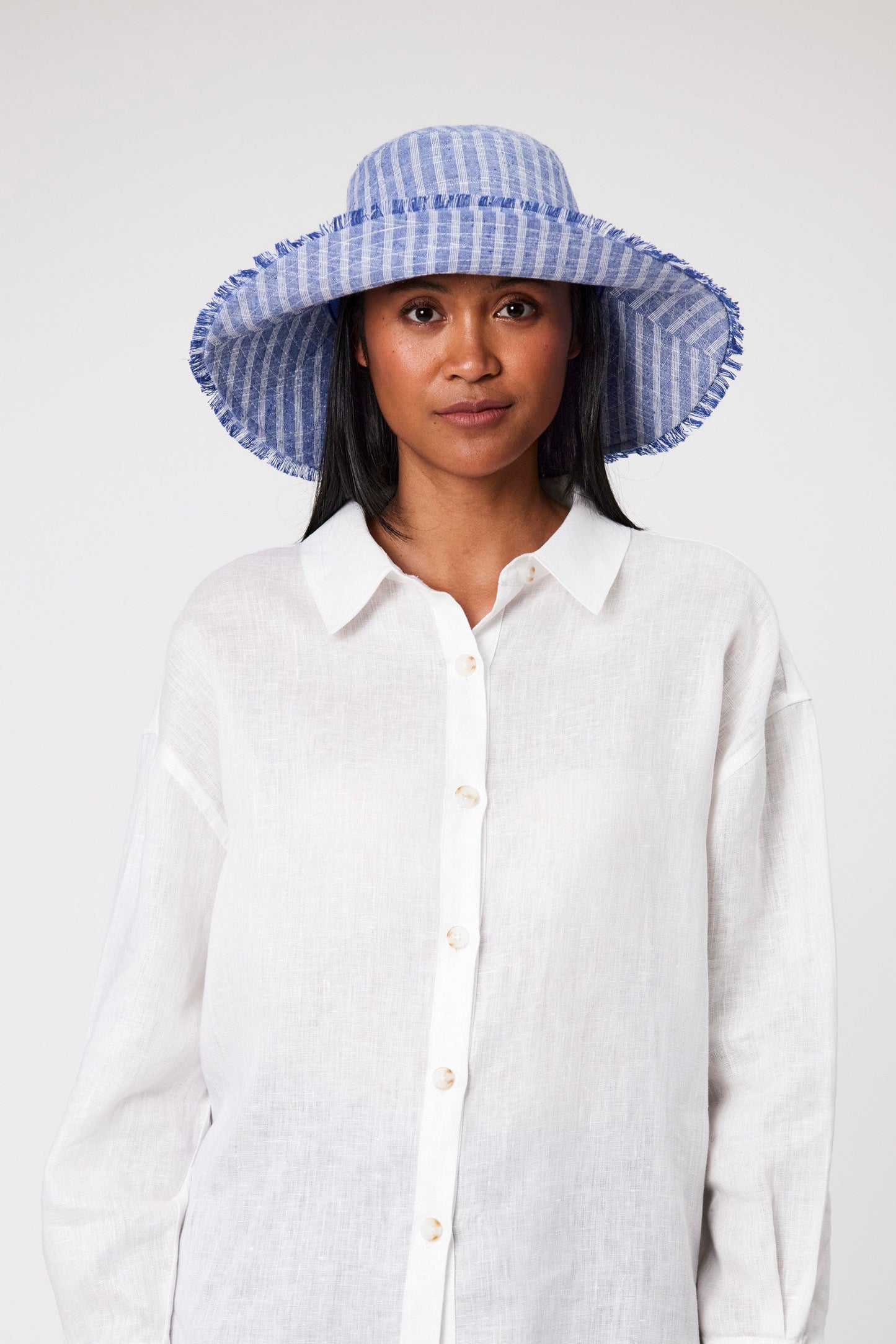 Bucket Hat - Denim Stripe