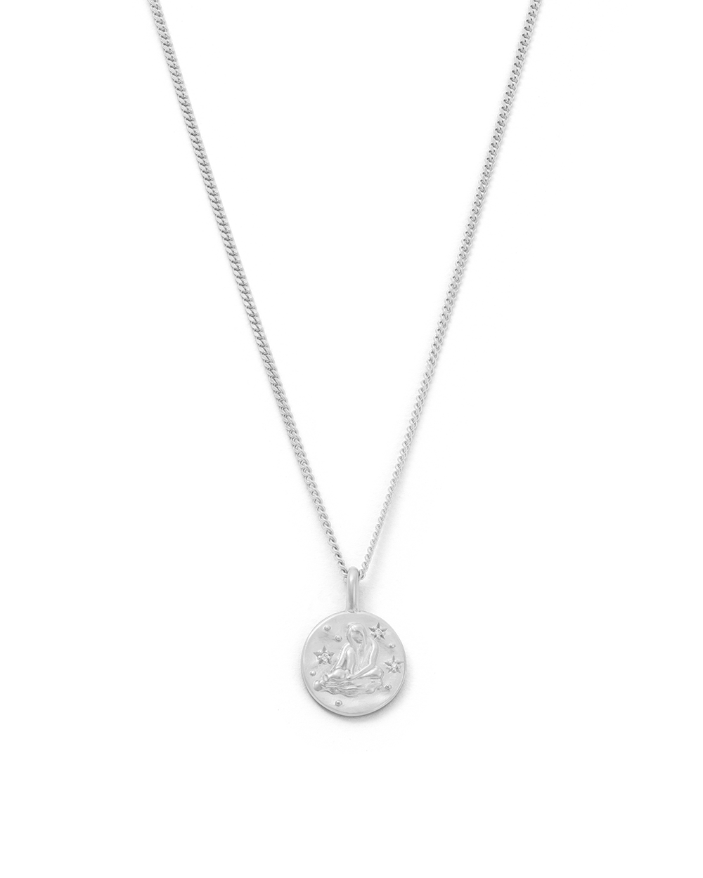 Aquarius Petite Zodiac Necklace - Silver