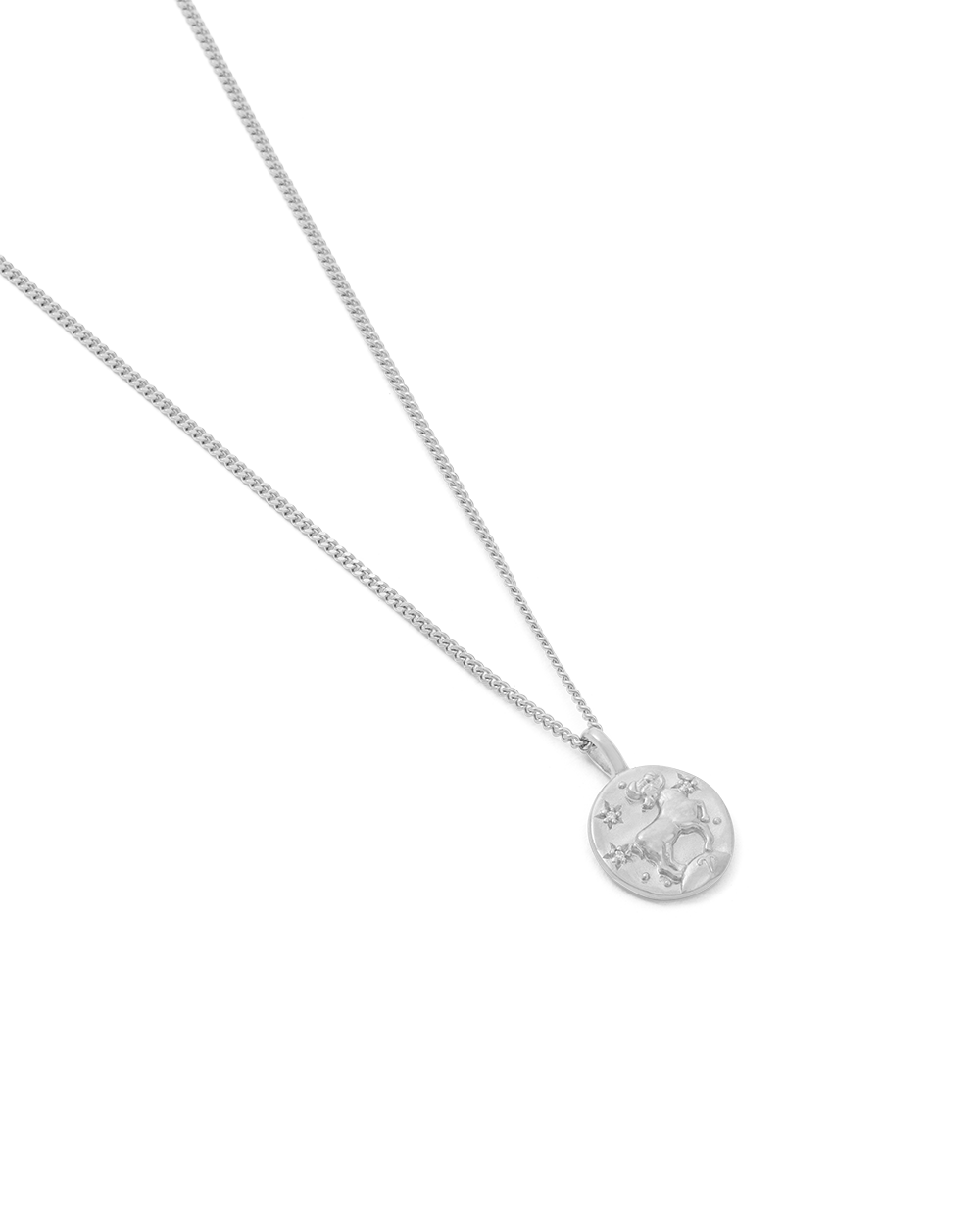 Aries Petite Zodiac Necklace - Silver