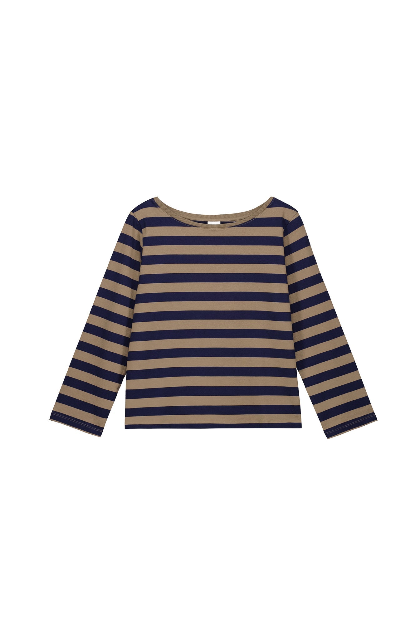 Breton Top - Navy/Taupe Stripe