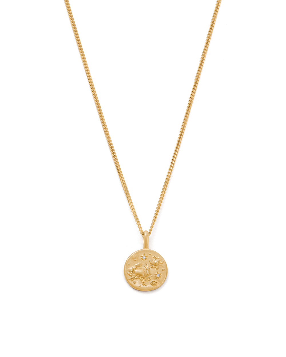 Cancer Petite Zodiac Necklace - Gold
