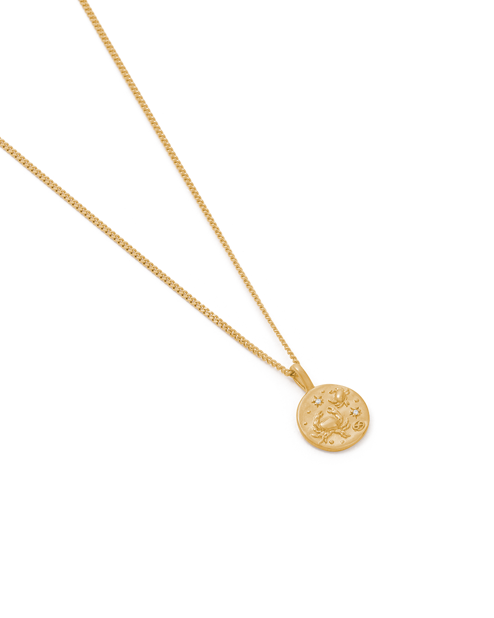 Cancer Petite Zodiac Necklace - Gold