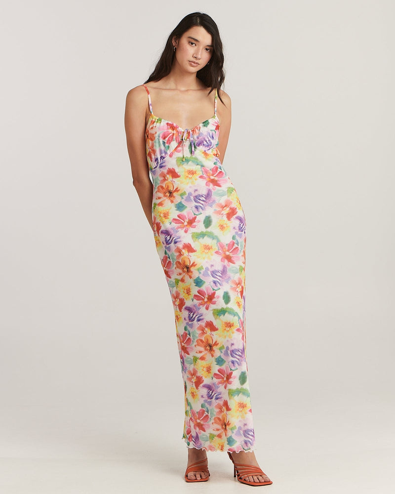 Alicia Midi Dress - Blurred Floral
