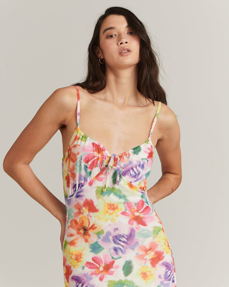 Alicia Midi Dress - Blurred Floral