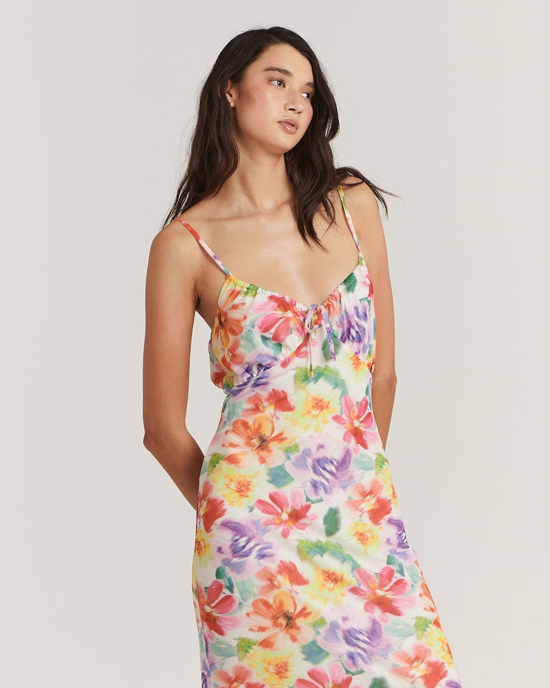 Alicia Midi Dress - Blurred Floral