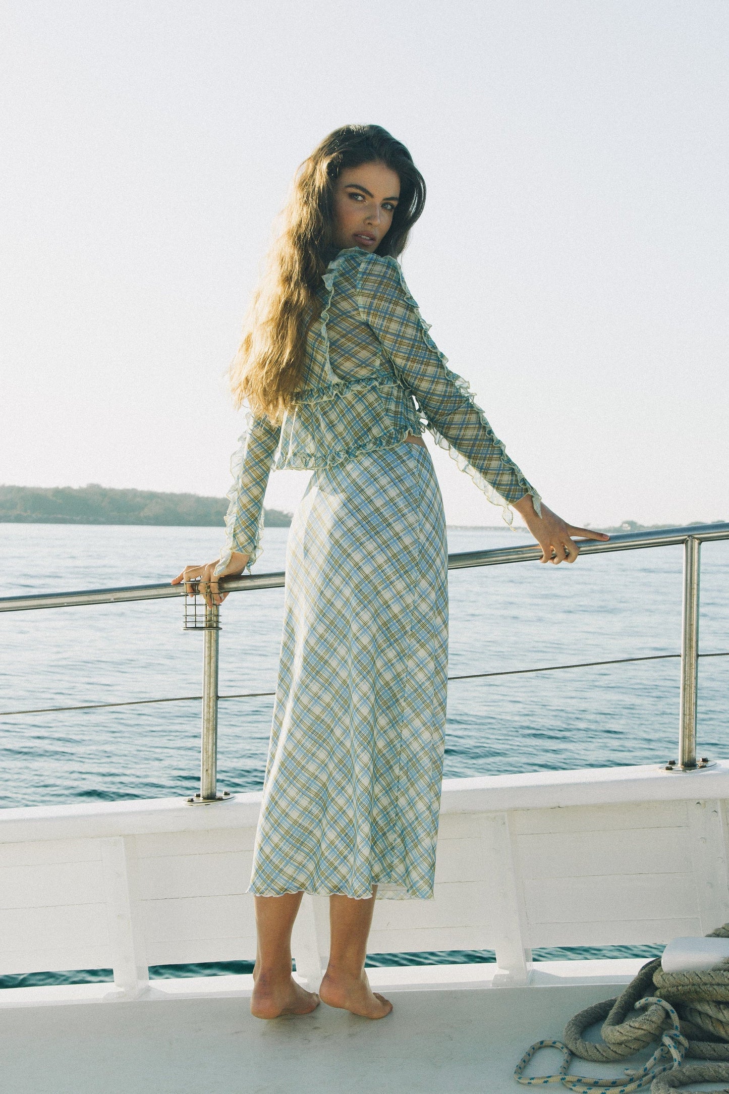 Evelyn Midi Skirt - Picnic Check