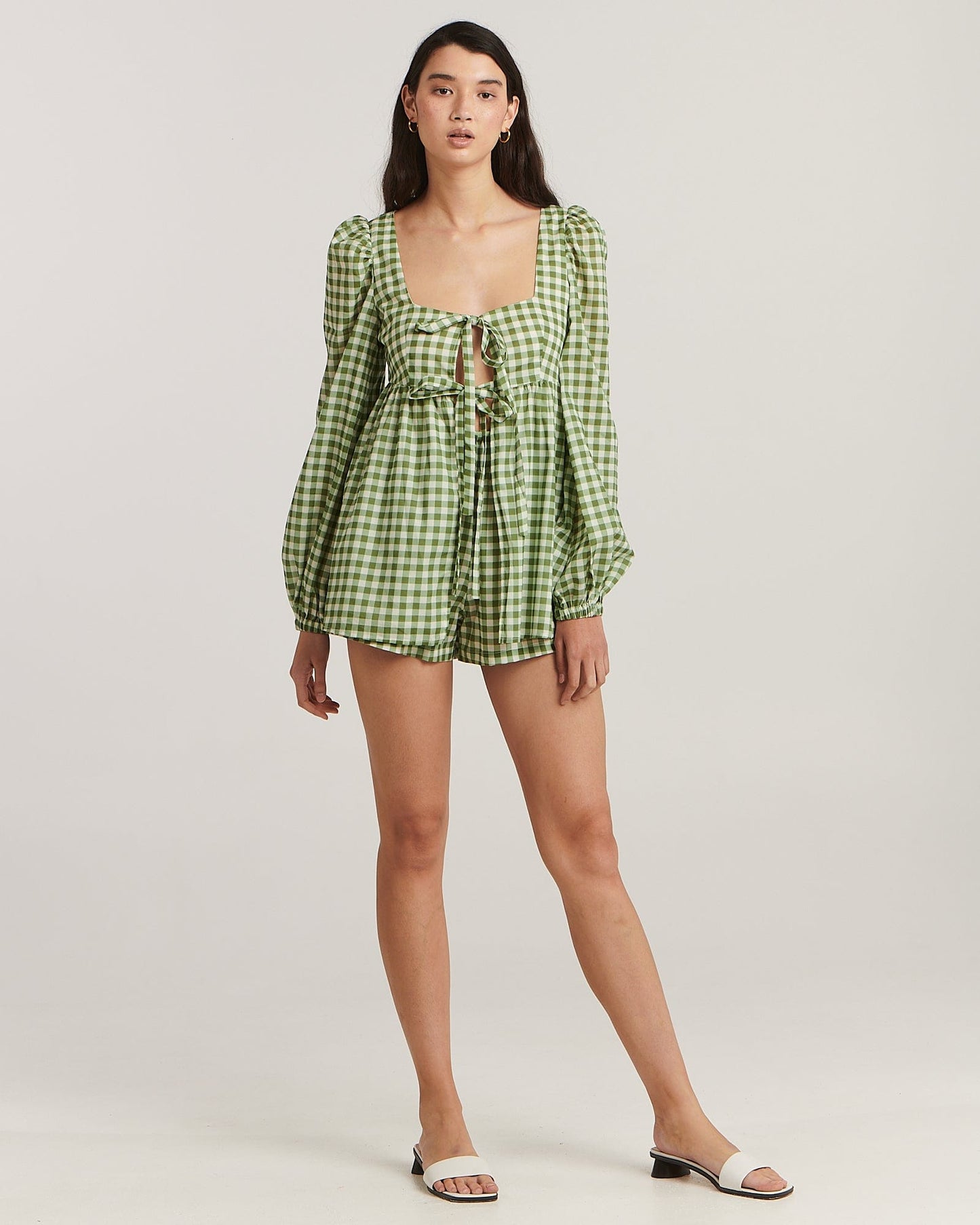 Dayna Top - Green Gingham
