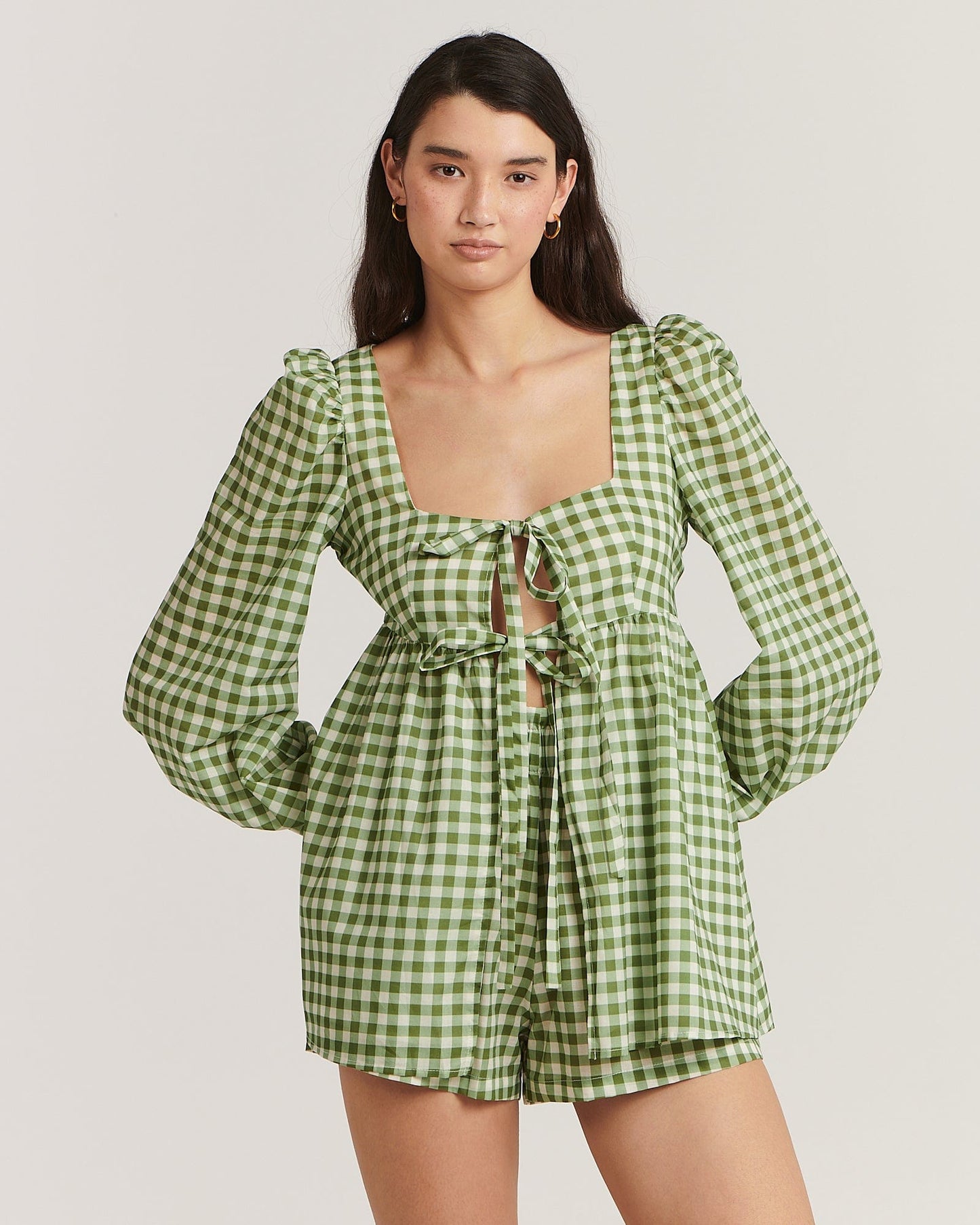 Dayna Top - Green Gingham